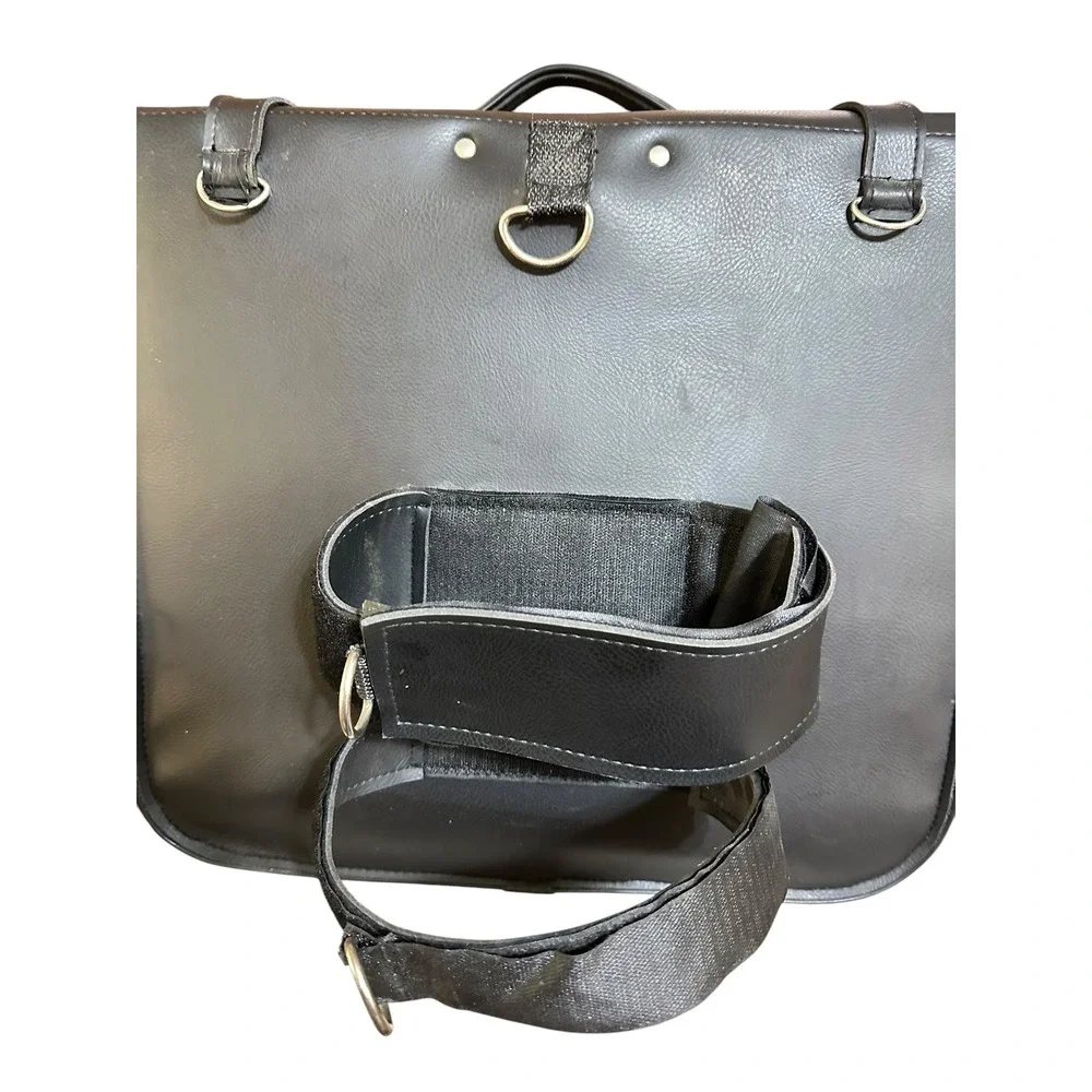 Motorcycle Sissy Bar Tee Bag Travel Luggage Tail Bag Black Studded Large